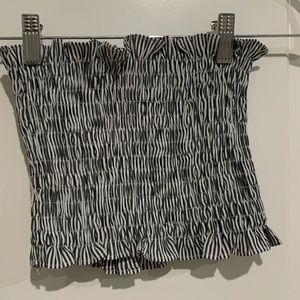 gray and white tube top. never worn